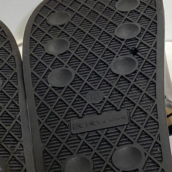 BCBGeneration Women's Black Logo Flip Flop Slides Slippers Size 10 - Picture 7 of 10